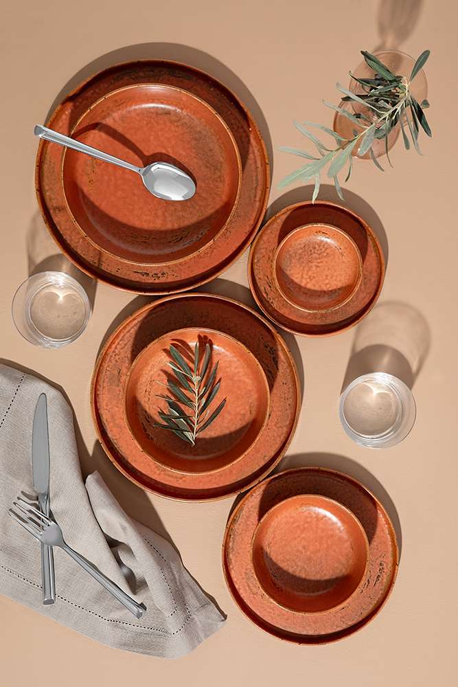 Тарілка мілка з бортом ID Fine Fall Terra 25,5 см 20651-161025 - Фото 4