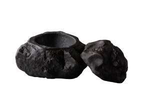 Ємність, салатник для подачі з кришкою Studio Raw Natural Stone 16.5X16.5 см h13.5 см black - RD19101