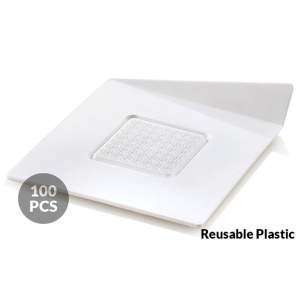 Набір підставок під десерти 100 шт. 83x83 мм Silikomart - SET 100 WHITE TRAYS - SQUARE 83X83 MM