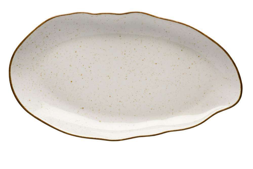 Блюдо Lubiana Stone age decor 38 см бежевое 4662-6833