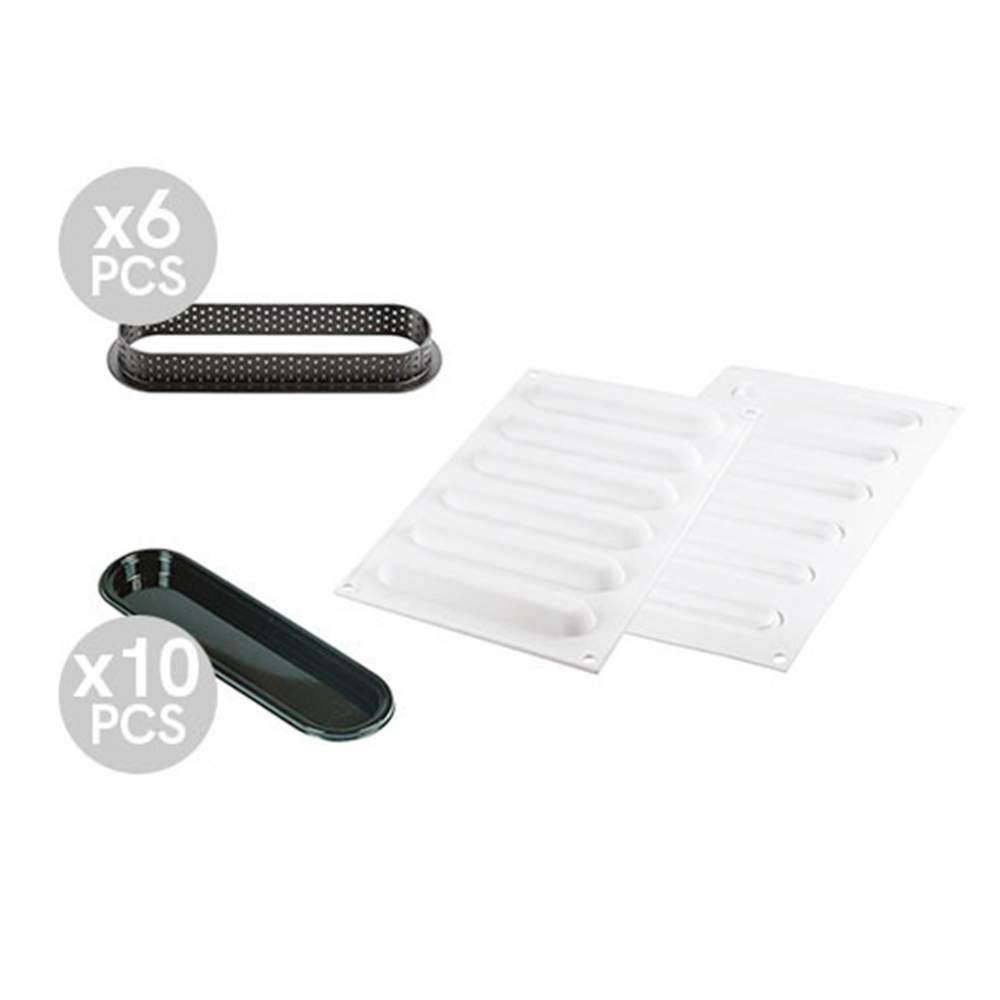 Набір форм для тартів OBLONG Silikomart KIT TARTE RING OBLONG 146x35 MM - Фото 1