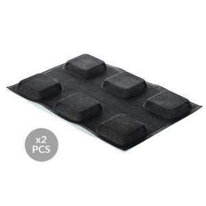 Набор силиконовых форм для выпечки 2 шт с перфорацией КВАДРАТ 8,5х8,5х2 см Silikomart AIR PLUS 19 SQ