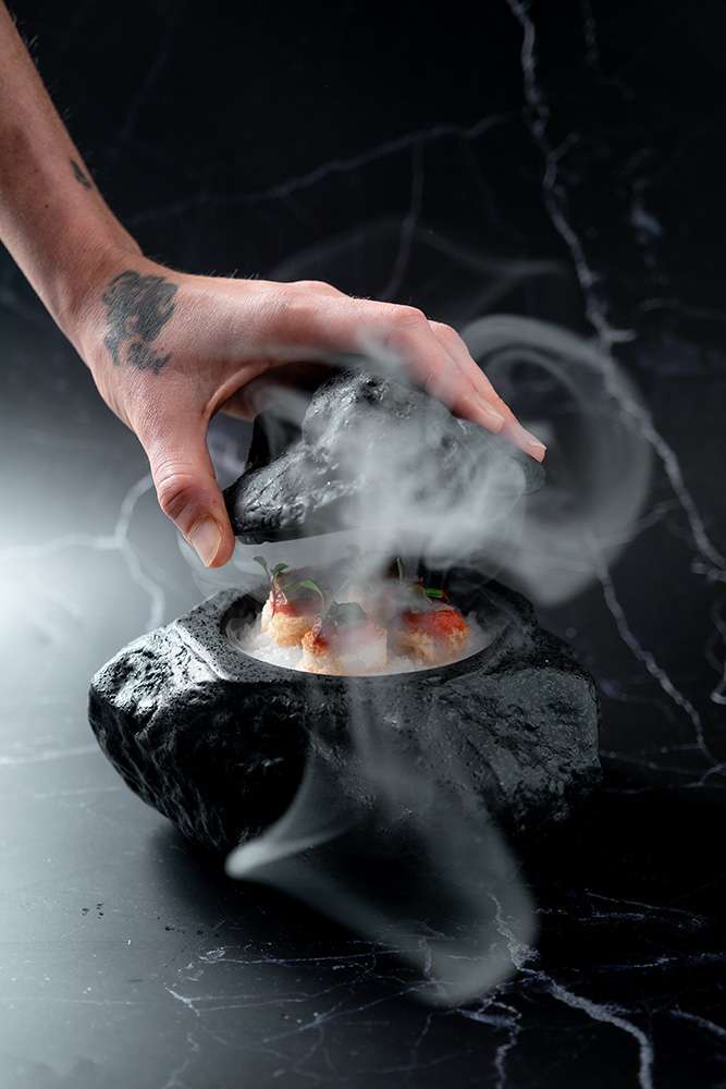 Емкость, салатник для подачи с крышкой Studio Raw Natural Stone 16.5X16.5 см h13.5 см black RD19101 - Фото 3