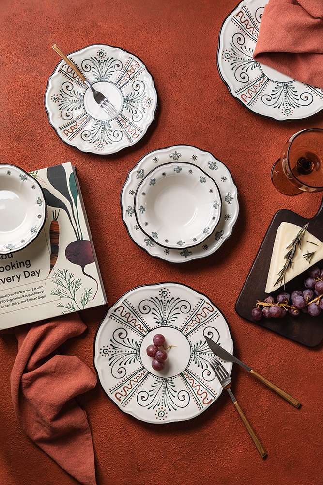 Набор столовой посуды 24 шт (4X6) Porser Home Helen fulya FLY24YKPRS1058