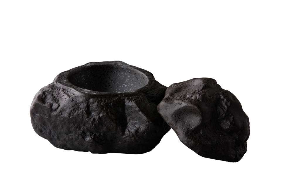 Емкость, салатник для подачи с крышкой Studio Raw Natural Stone 16.5X16.5 см h13.5 см black RD19101