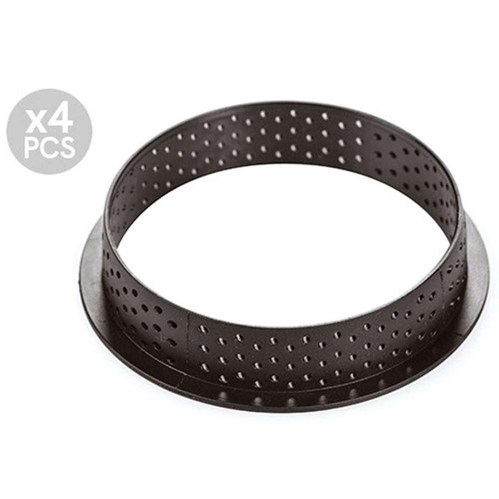 Набор форм для тарталеток 4 шт (d 100 мм) Silikomart TARTE RING ROUND D100 H20 MM - Фото 1