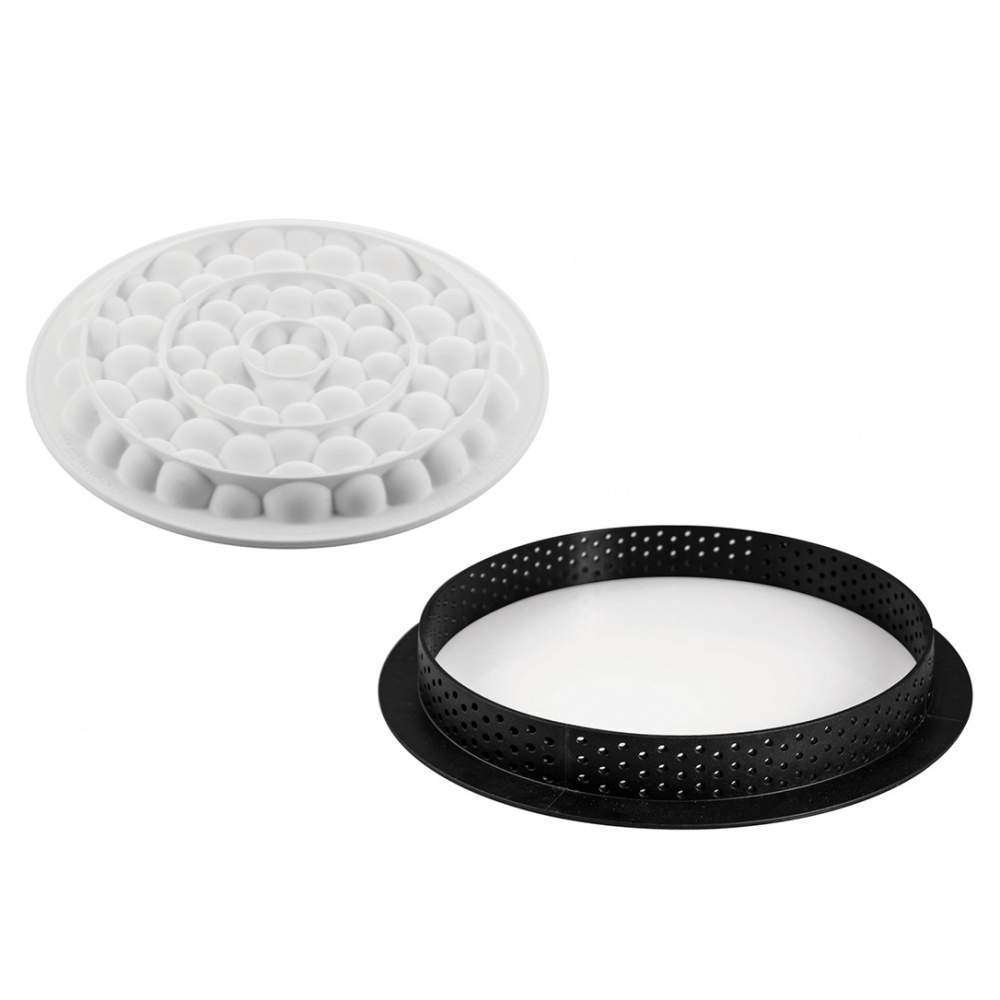Форма для тартов BUBBLE 370 мл Silikomart KIT TARTE RING BUBBLE D190 MM - Фото 1