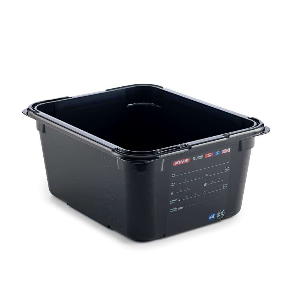 Гастроемкость из поликарбоната GN 1/2 h-15 см 9 л черная Araven 47823