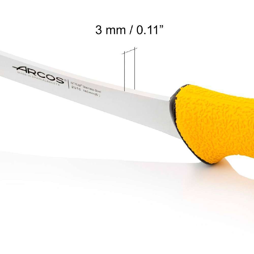 Ніж обвалювальний 160 мм жорсткий зі скошеним лезом, серія DUO PRO Arcos - 201600 - Фото 4
