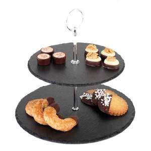 Подставка из сланца двухярусная d 25/20 см APS 00989