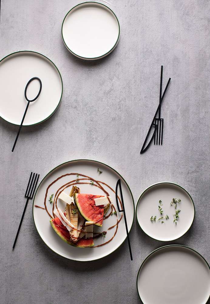 Тарілка мілка з бортом ID FIne Modest Green stolt 28 см - 16001-161028 - Фото 5