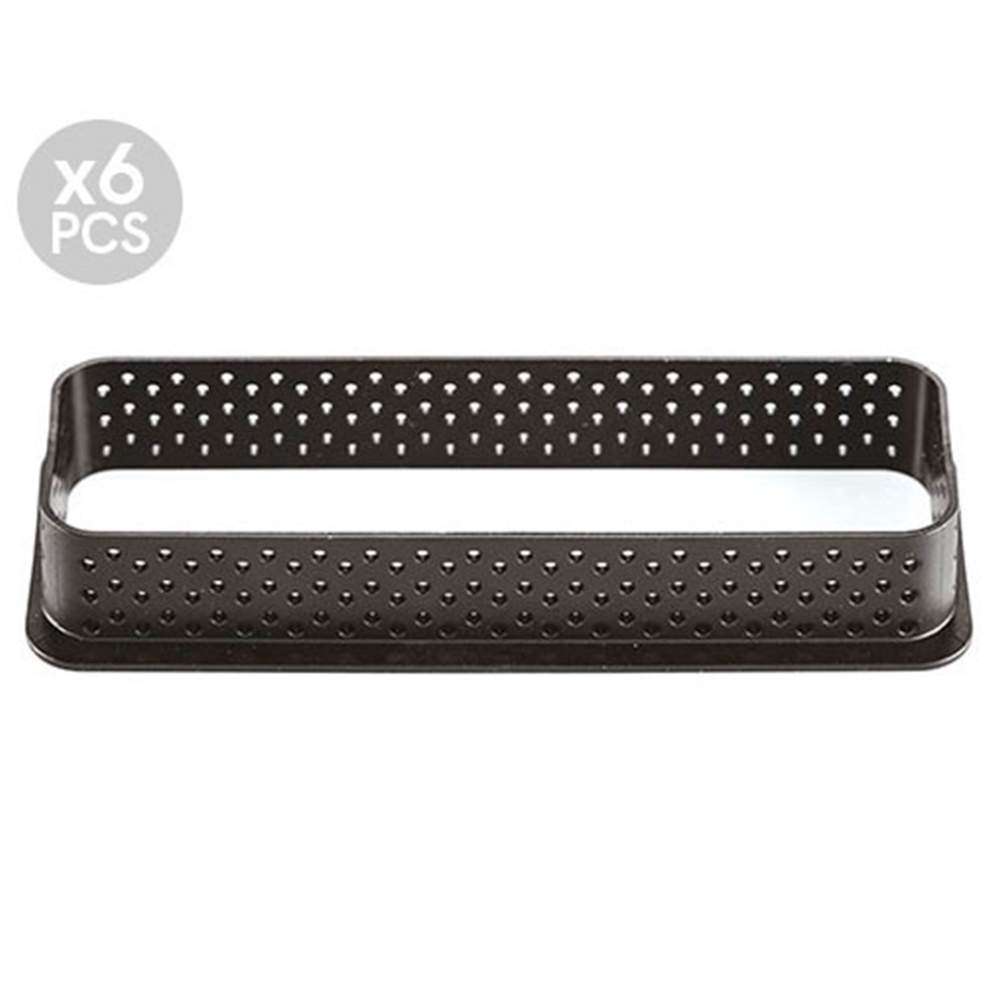 Набір форм для тарталеток 6 шт (120х35 мм) Silikomart TARTE RING RECTANGULAR 120X35 H20 MM - Фото 1