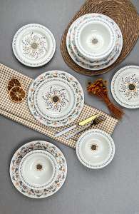 картинка Набор столовой посуды 24 шт (4X6) Porser Home Sunflower fulya BNS24YKPRS1061 от магазина BarYton