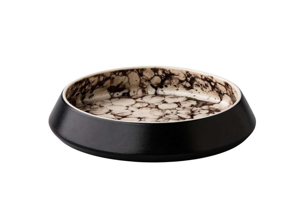 Тарелка глубокая с бортом Studio Raw Bubble Satin 750 мл  d20Xh3.8 см black RD18221