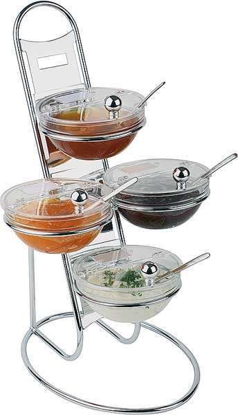 Стойка фуршетная с 4-ма салатниками (23 см, 2,5 л) с крышками APS 39X31Xh66 см 11598