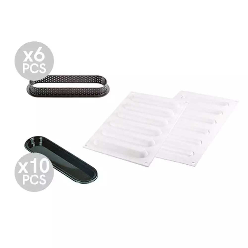 Набор форм для тартов OBLONG Silikomart KIT TARTE RING OBLONG 146x35 MM - Фото 1