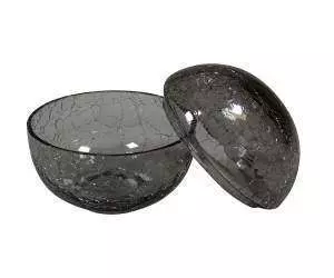 Салатник з кришкою Studio Raw Crackled glass 12 см grey - RD23004