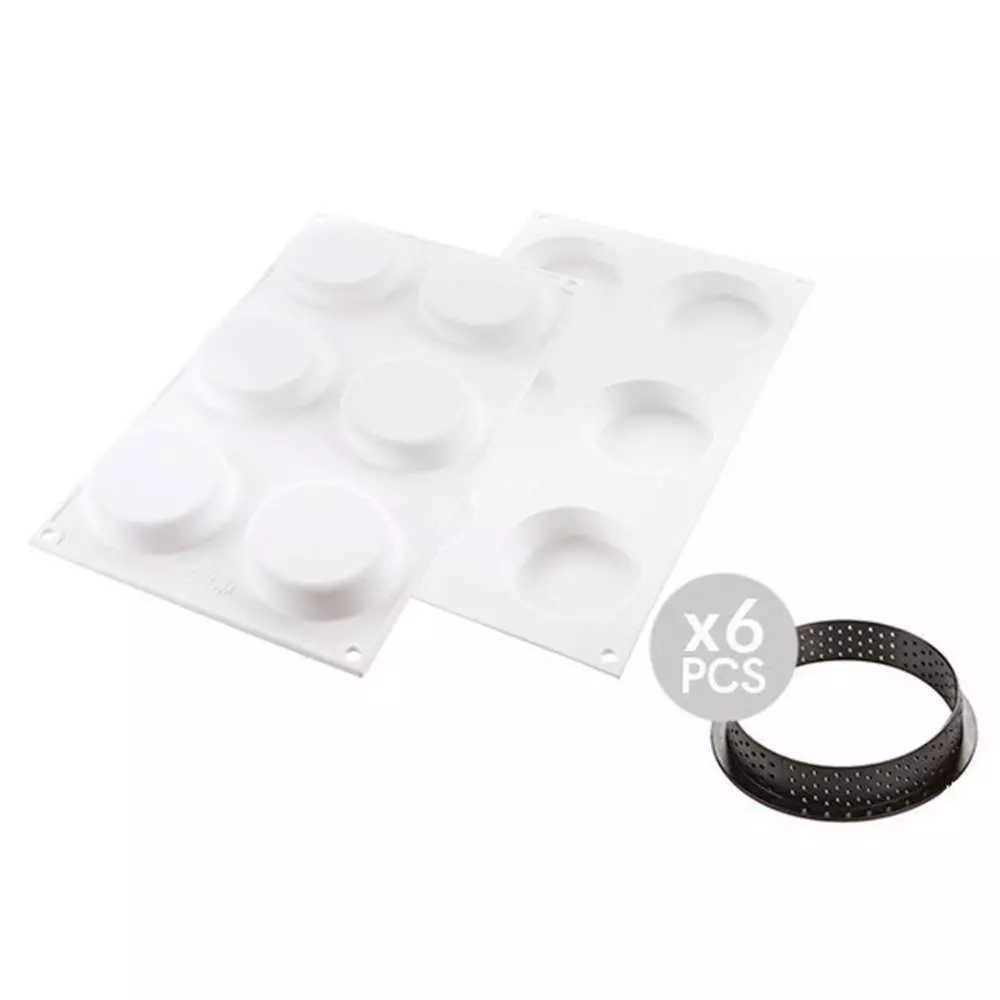 Набір форм для тартів KLASSIK Silikomart - KIT TARTE RING KLASSIK D70 MM - Фото 2