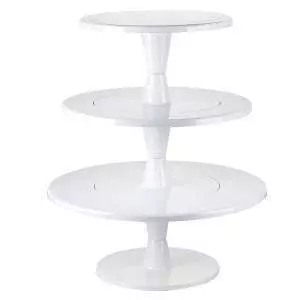Стойка для десертов трехярусная d-24 см, 30 см, 35 см белая Silikomart HULA UP XXL WHITE