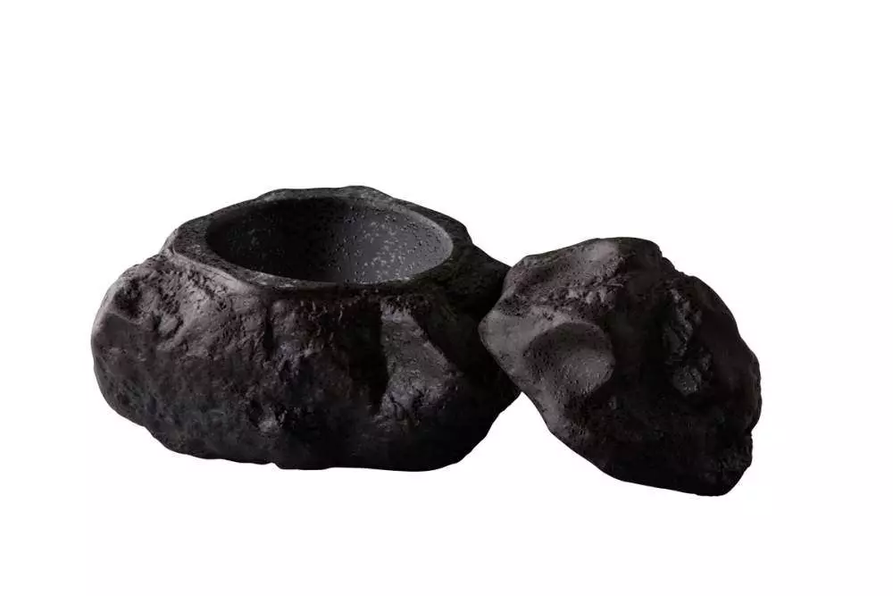 Емкость, салатник для подачи с крышкой Studio Raw Natural Stone 16.5X16.5 см h13.5 см black RD19101 - Фото 1