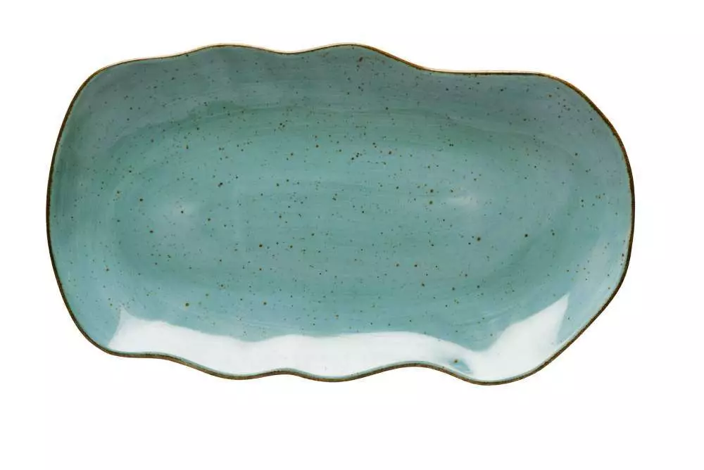 Блюдо Lubiana Stone age decor 35Х20 см бирюзовое 4660-6630L
