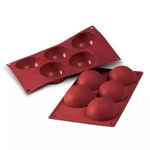 картинка Силіконова форма для десертів Напівсфера d 80 мм, h 40 мм (без пакування) Silikomart - SF001/WP від магазину BarYton