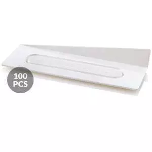 Набір підставок під десерти 100 шт. 140x40 мм Silikomart - SET 100 WHITE TRAYS - RECTANGLE 140X40 MM