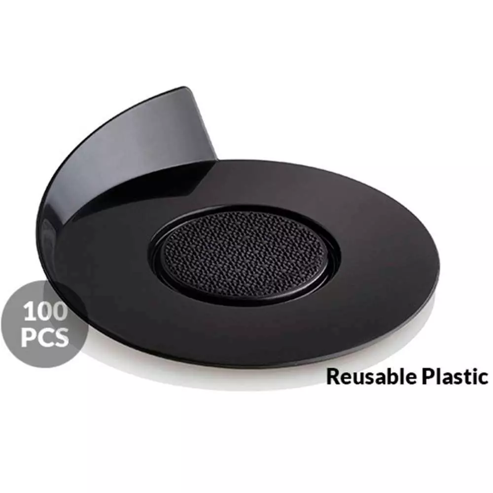 Набор подставок под десерты 100 шт. ø86 мм Silikomart SET 100 BLACK TRAYS - ROUND ø86 MM