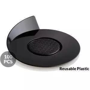 Набір підставок під десерти 100 шт. ø86 мм Silikomart - SET 100 BLACK TRAYS - ROUND ø86 MM