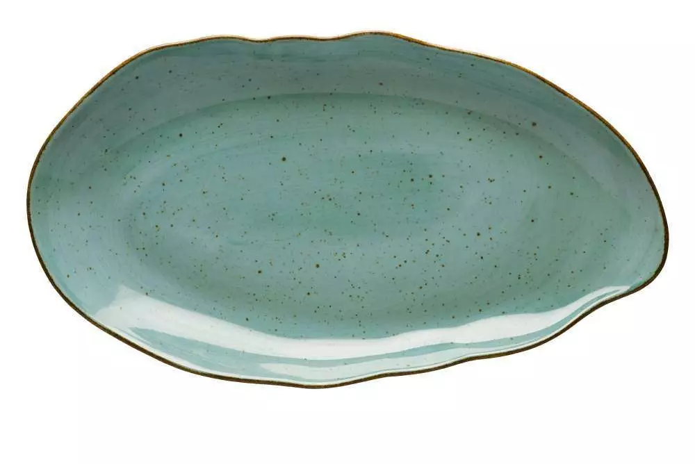 Блюдо Lubiana Stone age decor 38 см бірюзове - 4662-6630L