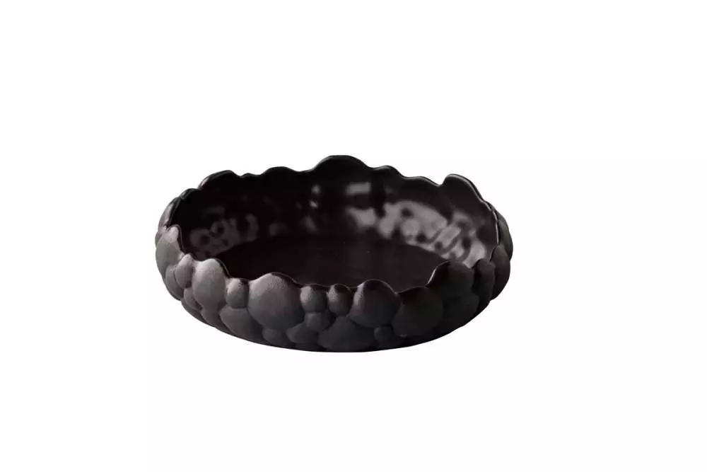 Салатник, тарілка з бортом Studio Raw Bubble curved 1000 мл d20.5Xh5.5 см black - RD18825