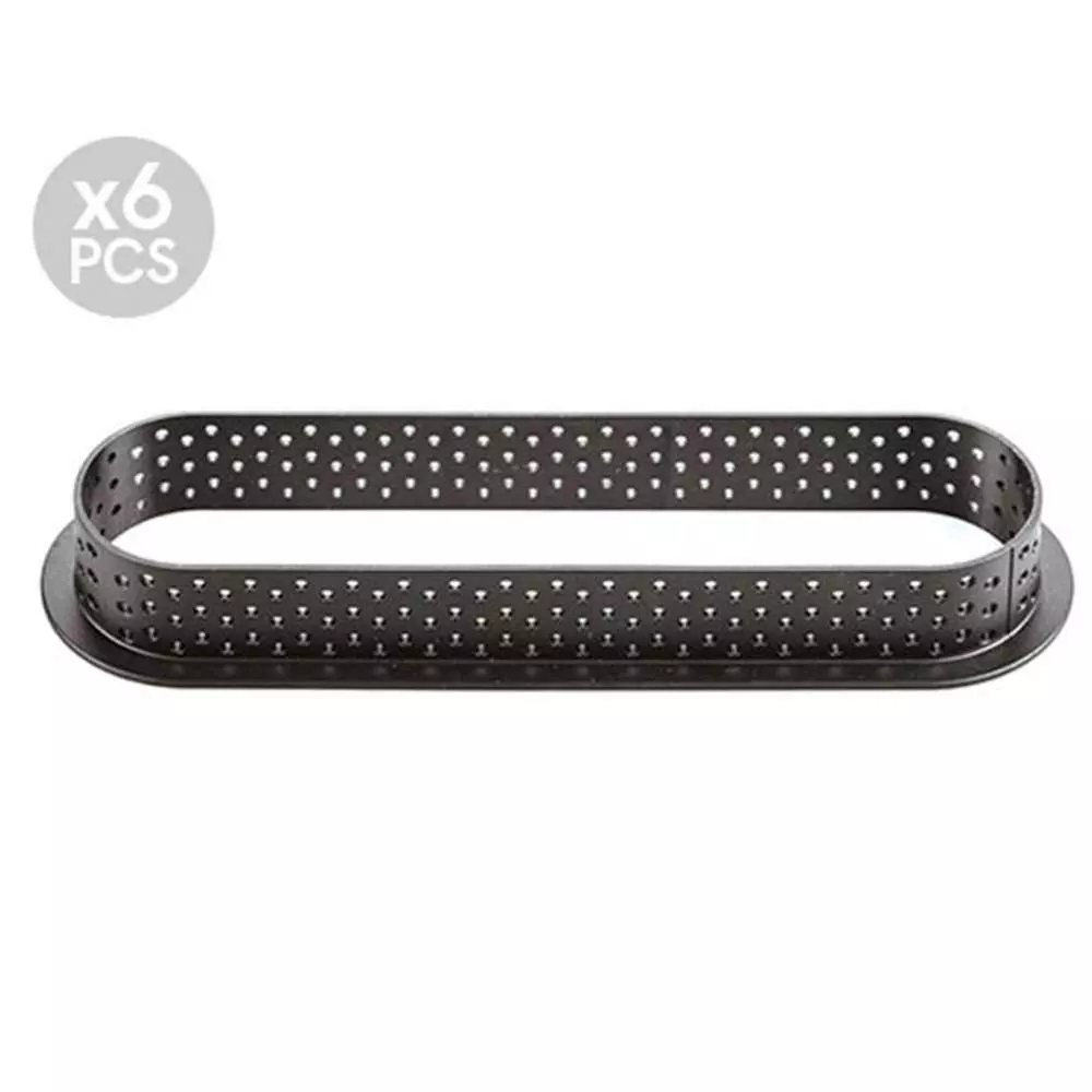 Набор форм для "Тарт эклер" 6 шт (146x35 мм) Silikomart TARTE RING OBLONG 146x35 H20 MM - Фото 1