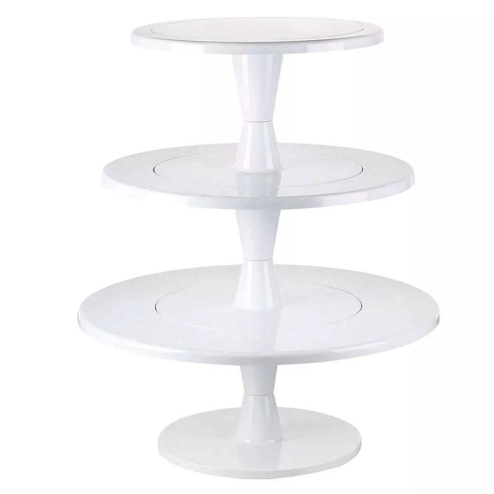 Стойка для десертов трехярусная d-24 см, 30 см, 35 см белая Silikomart HULA UP XXL WHITE - Фото 1