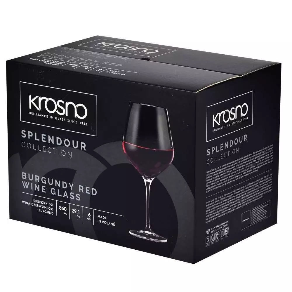Бокал для красного вина burgund Krosno Splendour 860 мл 5900345787442 - Фото 2