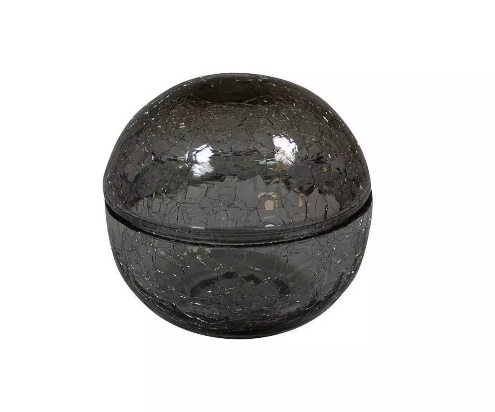 Салатник с крышкой Studio Raw Crackled glass 12 см grey RD23004 - Фото 2