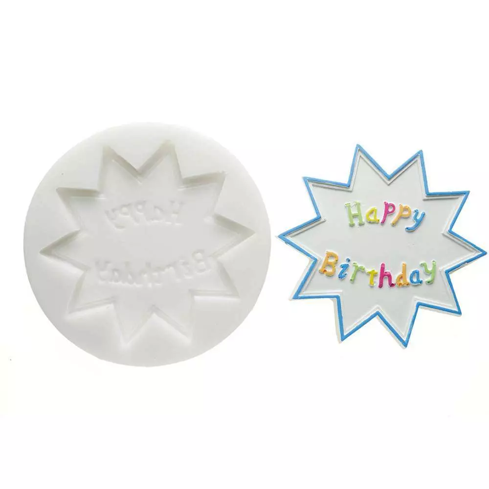 Силиконовая форма для декора HAPPY BIRTHDAY Silikomart SLK038
