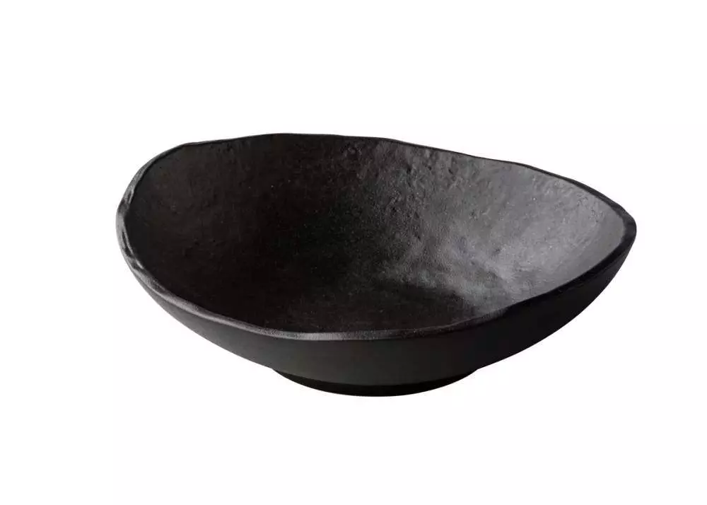 Тарелка, салатник глубокий Style Point Authentic Oyster d25 см black QR17043 - Фото 1