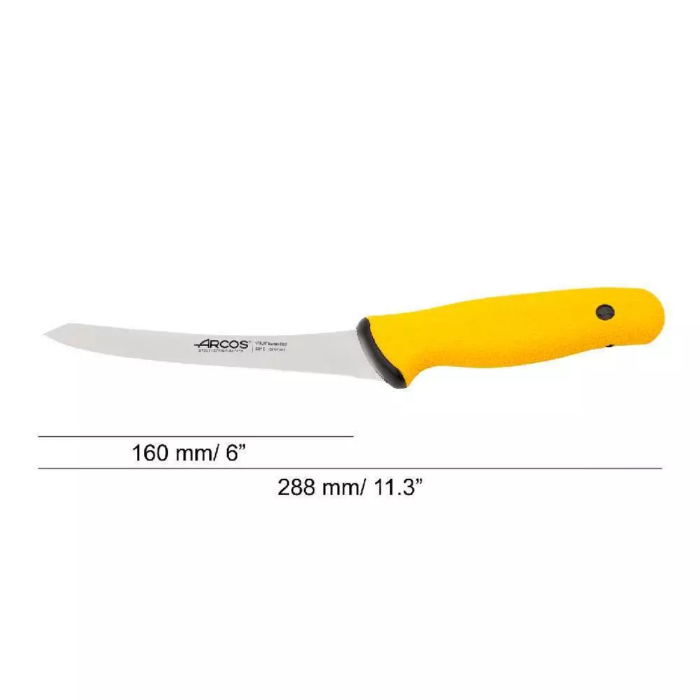 Нож обвалочный 160 мм жесткий со скошенным лезвием, серия DUO PRO Arcos  201600 - Фото 2