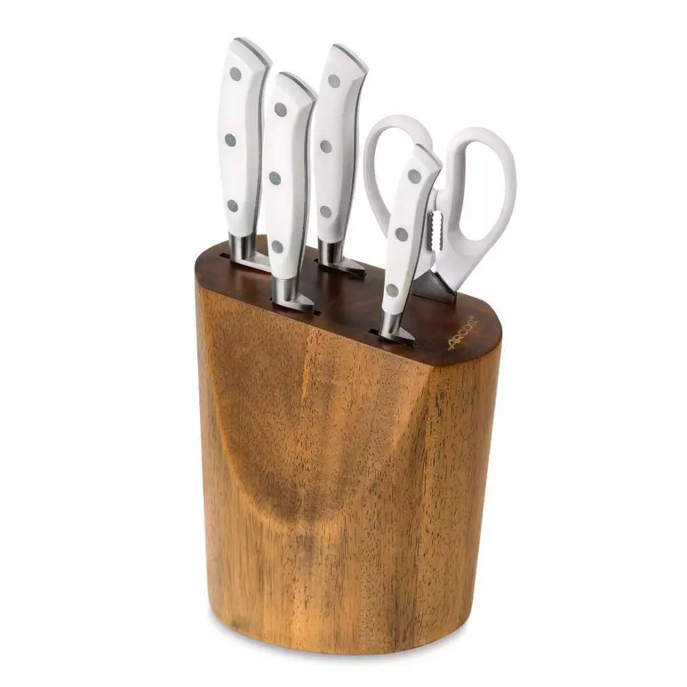 Набір ножів із 5-ти предметів з підставкою Riviera White Arcos - 235024