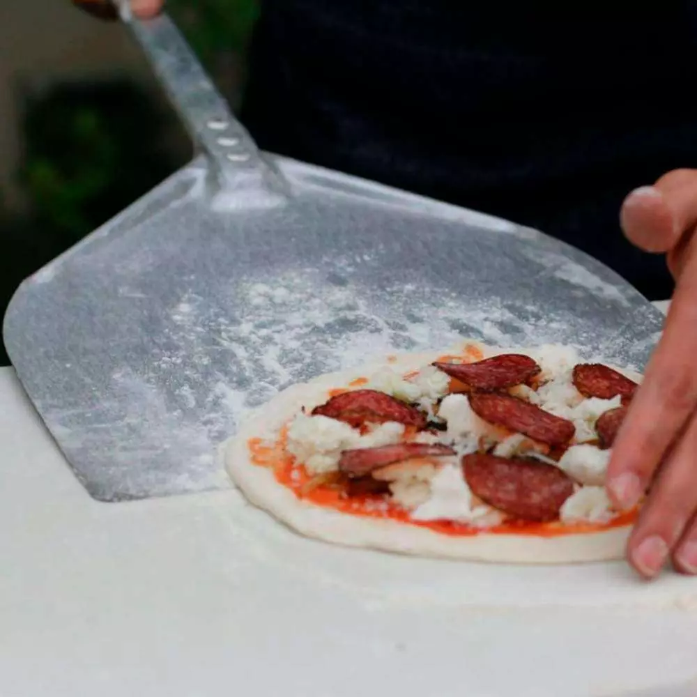 Лопата для піци прямокутна ал. 32х30 см, ручка металева120 см, повний розмір 153 см F-32R - Фото 2