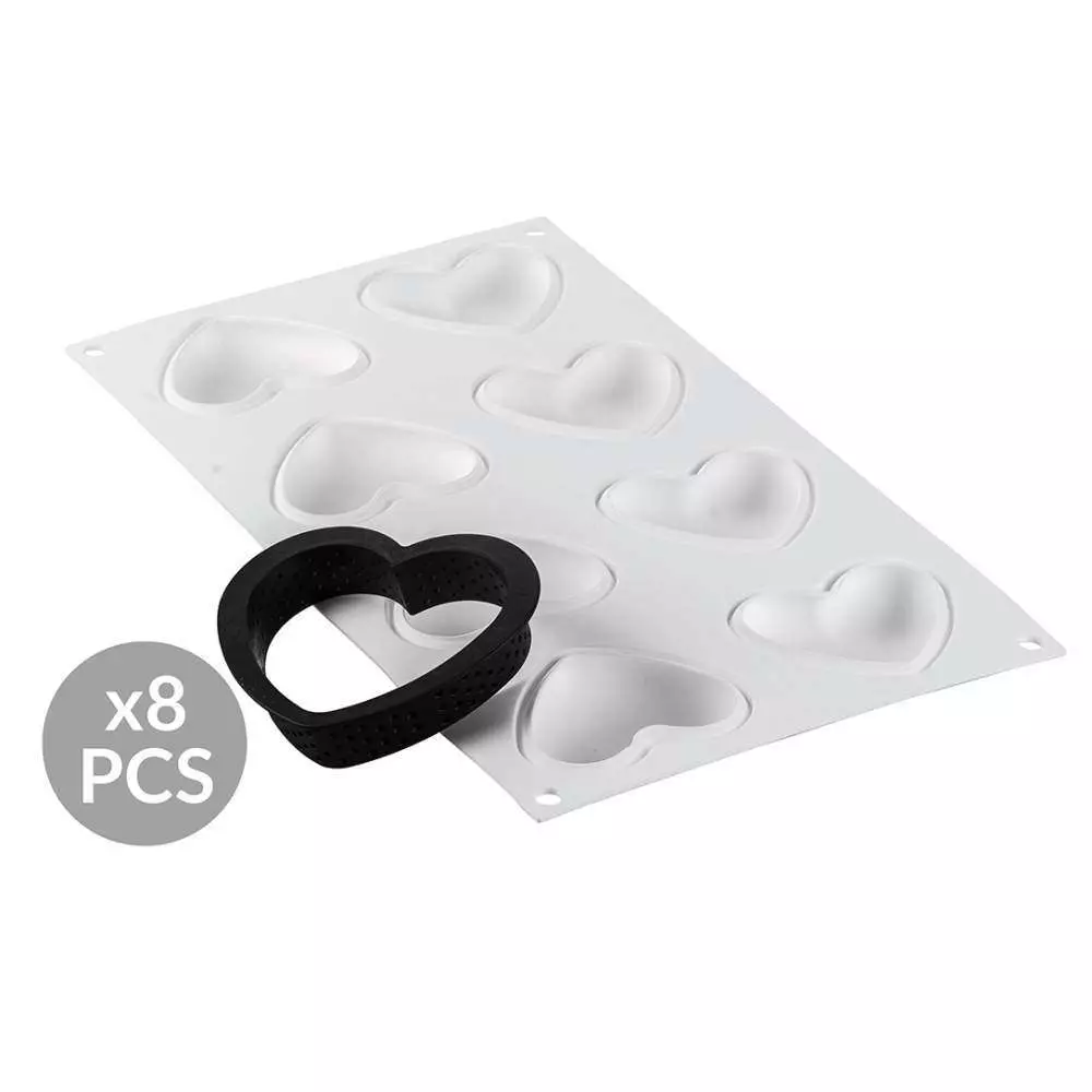Форма для тартов AMORE 30 мл Silikomart KIT TARTE RING AMORE 80x70 MM - Фото 2