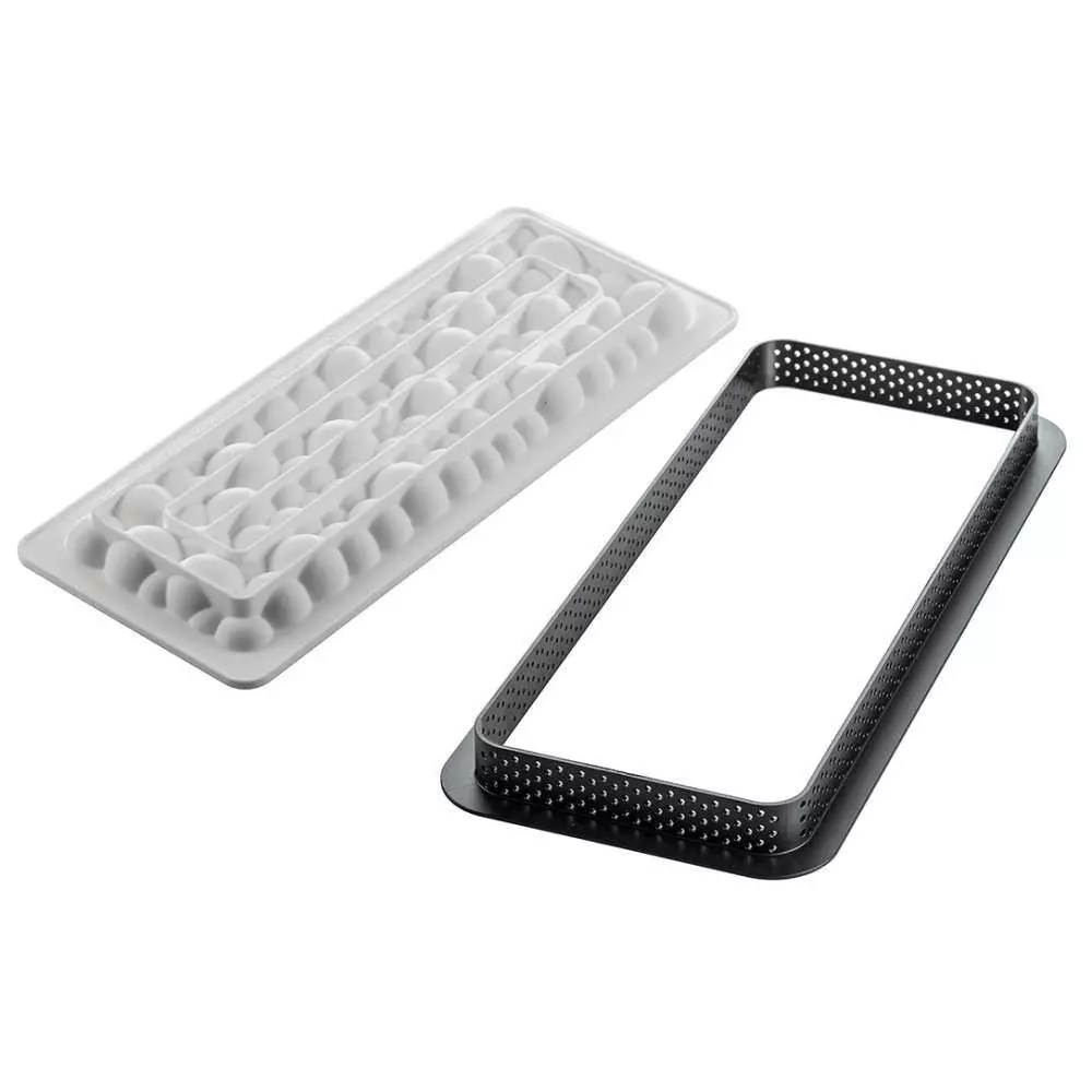 Форма для тартов BUBBLE 290 мл Silikomart KIT TARTE RING BUBBLE 265x105 MM - Фото 1