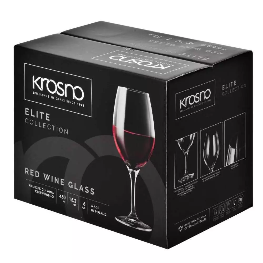 Бокал для червоного вина pinot Krosno Elite 450 мл - 5900345789637 - Фото 2