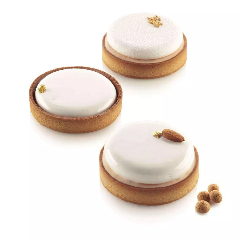 Набор форм для тартов ROUND d 10 cм Silikomart KIT TARTE RING ROUND D100 MM - Фото 2