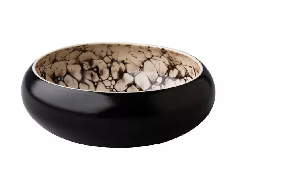 Салатник, тарелка глубокая Studio Raw Bubble Satin 250 мл d19Xh6.5 см black RD18222 - Фото 1