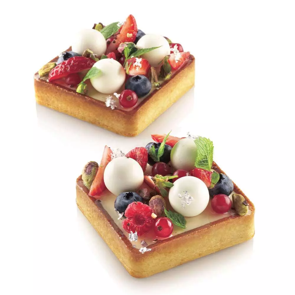 Набор форм для тарталеток 6 шт (80х80 мм) Silikomart TARTE RING SQUARE 80x80 MM H20 MM - Фото 2