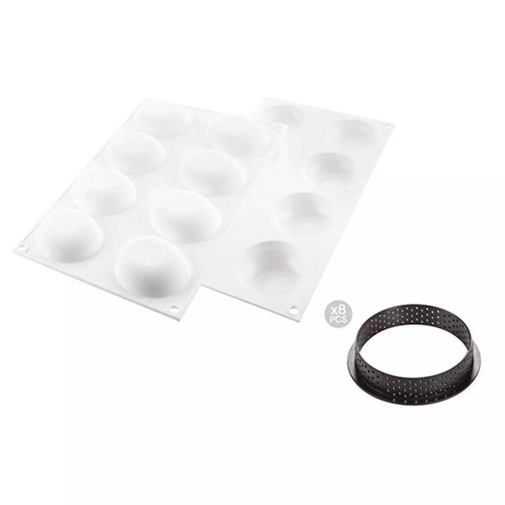 Набір форм для тартів PALET 47 мл Silikomart - KIT TARTE RING PALET D70 MM - Фото 1