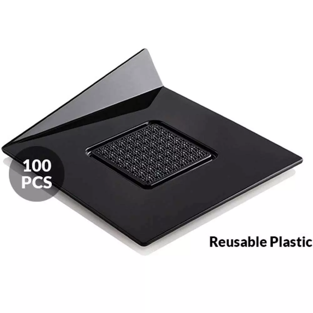 Набор подставок под десерты 100 шт. 83x83 мм Silikomart SET 100 BLACK TRAYS - SQUARE 83X83 MM