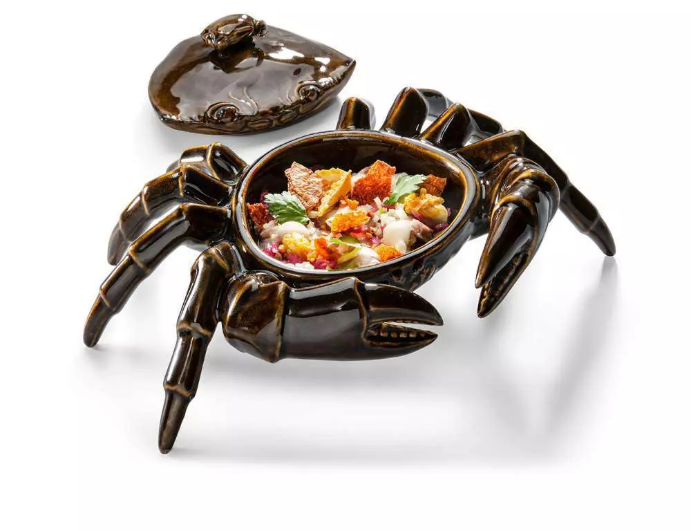 Ємніть для подачі, салатник з кришкою Studio Raw Crab 26X17.5Xh6 см brown - RD19170 - Фото 3
