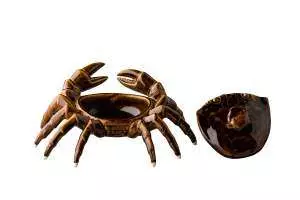 Ємніть для подачі, салатник з кришкою Studio Raw Crab 26X17.5Xh6 см brown - RD19170